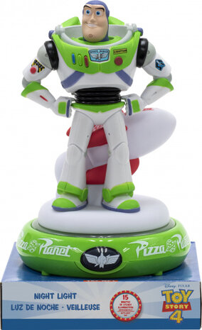 nachtlamp 3D Buzz Lightyear led 15 x 13,5 cm groen