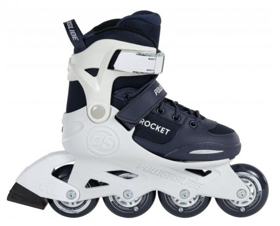 inline skates Rocket softboot 85A wit/blauw mt 37-40