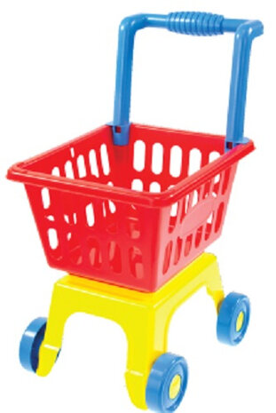 winkelwagentje junior 26 x 29 cm blauw/rood 10-delig
