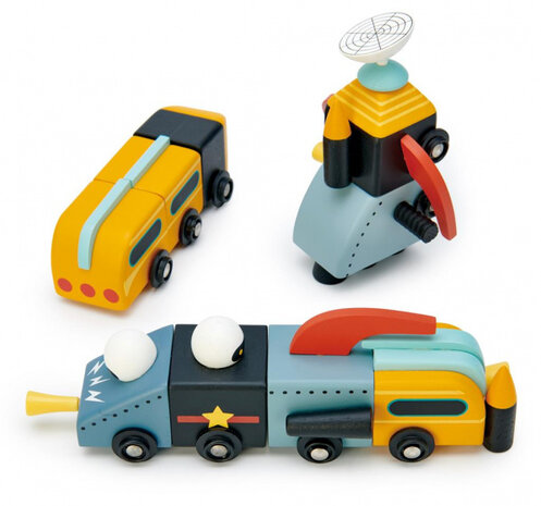 speelset Space Race junior hout 9-delig