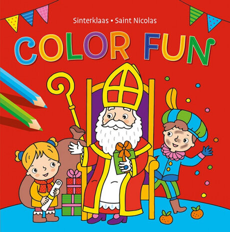 kleurboek Color Fun Sinterklaas junior 22 x 22 cm rood