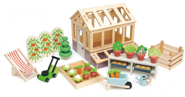 speelset kas en tuin junior naturel 27-delig