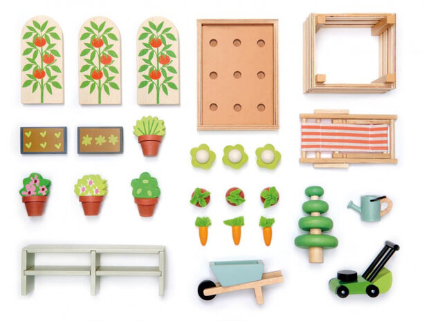 speelset kas en tuin junior naturel 27-delig