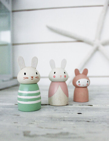 speelfiguren Bunny Tales junior hout 3-delig