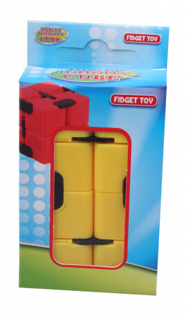 fidgetcube junior 4 x 4 cm geel