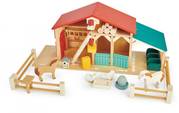 speelset Boerderij 51 x 38,5 cm hout 21-delig