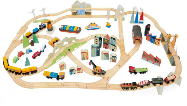 treinset Mountain View 145 cm hout 61-delig
