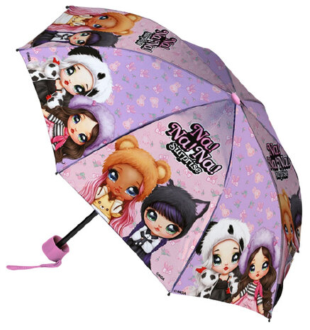 kinderparaplu 52 cm polyester paars/roze