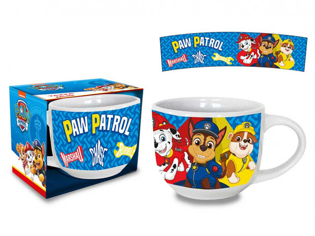 mok Paw Patrol 380 ml 12 x 11 cm keramiek blauw