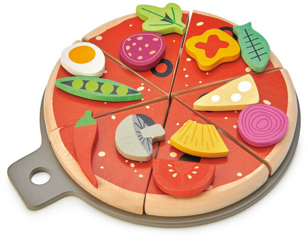 speelgoedpizza junior 22 x 19 cm hout 20-delig