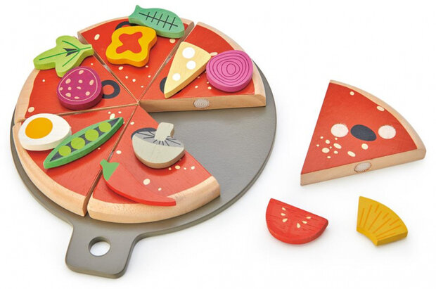speelgoedpizza junior 22 x 19 cm hout 20-delig