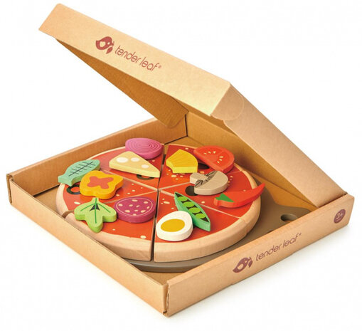 speelgoedpizza junior 22 x 19 cm hout 20-delig
