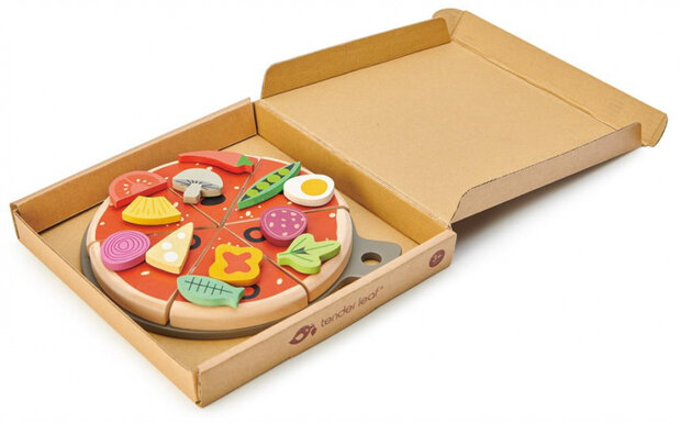 speelgoedpizza junior 22 x 19 cm hout 20-delig