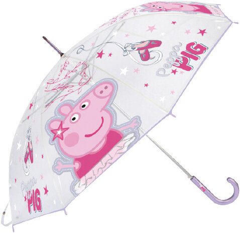 paraplu Peppa Pig junior 46 cm polyester roze/paars