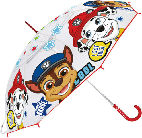 paraplu Paw Patrol 46 cm polyester transparant/rood