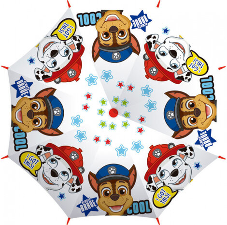 paraplu Paw Patrol 46 cm polyester transparant/rood