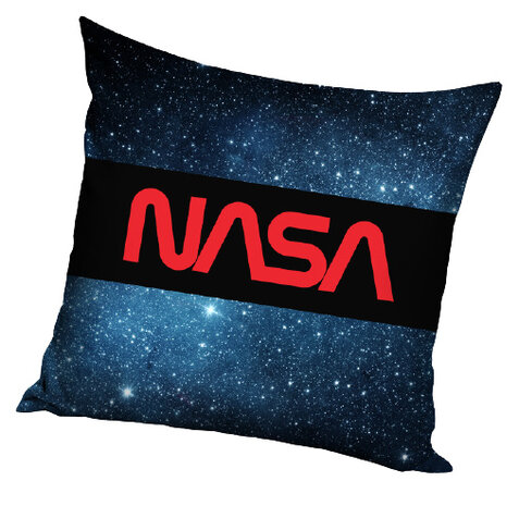 kussen 40 x 40 cm microfiber donkerblauw/rood