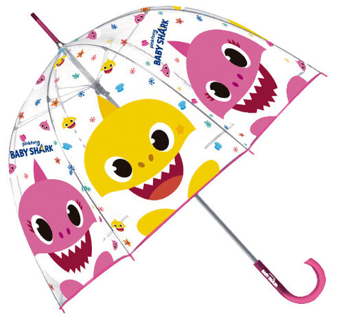 kinderparaplu Baby Shark 70 cm PVC transparant