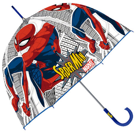 paraplu Spider-Man 70 cm polyester transparant/blauw