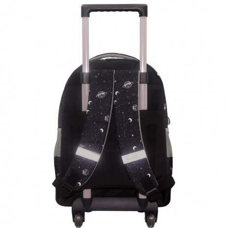 trolley rugzak Football 30 liter polyester zwart/wit