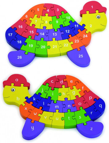 leerpuzzel Schildpad junior hout 52 stukjes