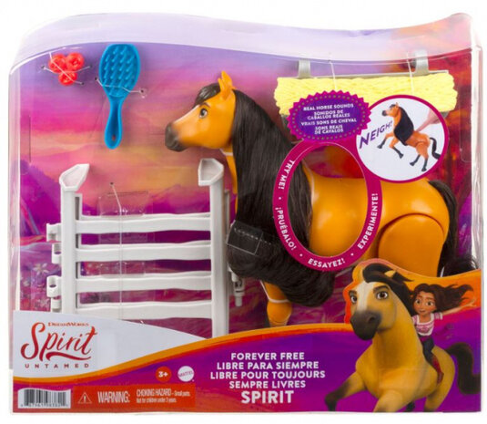 paard Spirit junior bruin/zwart 4-delig