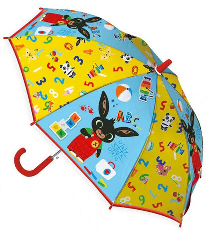 kinderparaplu 42 cm PVC/fiberglass geel/lichtblauw