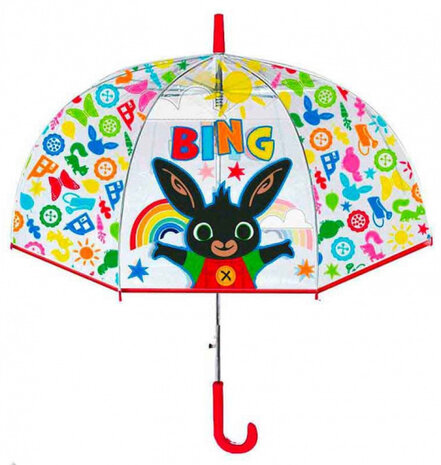 kinderparaplu 42 cm PVC/fiberglass transparant