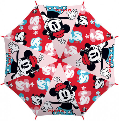 paraplu Minnie Mouse junior 52 cm polyester lichtroze