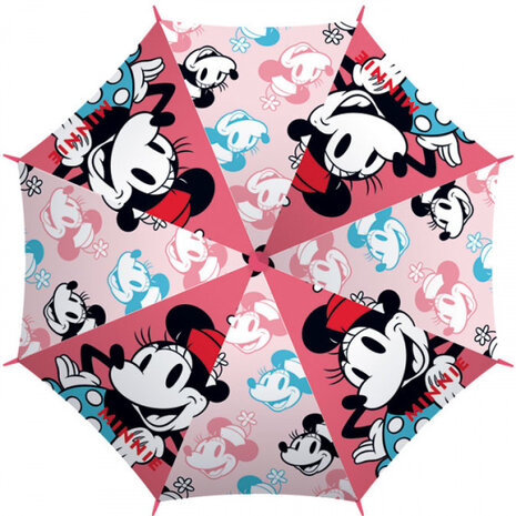 paraplu Minnie Mouse junior 52 cm polyester donkerroze