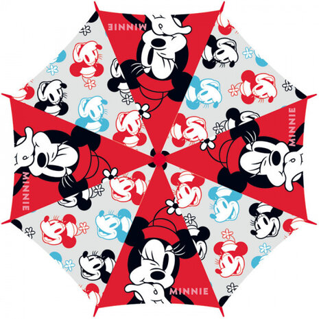 paraplu Minnie Mouse junior 46 cm EVA wit/rood