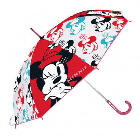paraplu Minnie Mouse junior 46 cm EVA rood/wit