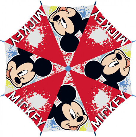 paraplu Mickey Mouse junior 46 cm EVA rood/wit