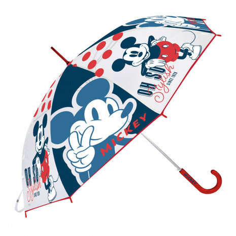 paraplu Mickey Mouse junior 46 cm EVA wit/blauw