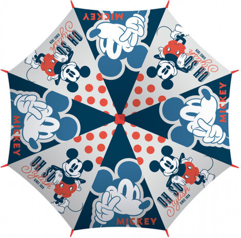 paraplu Mickey Mouse junior 46 cm EVA wit/blauw