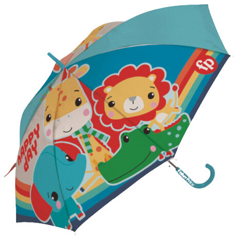 kinderparaplu Animals 64 cm polyester blauw
