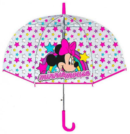 kinderparaplu Minnie Mouse 42 cm PVC transparant