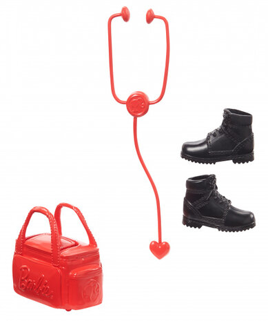 tienerpop Paramedic junior 30 cm geel/zwart 7-delig