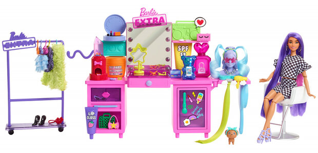 speelset Extra junior 30 cm roze/paars 55-delig