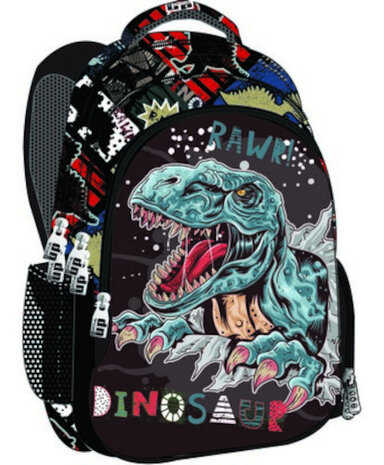 rugzak Dinosaur 21 liter 31 x 45 cm polyester zwart