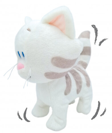 knuffel Buurpoes interactief 27 cm wit
