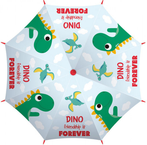 kinder​​​​​​​paraplu Dino 48 cm polyester lichtblauw