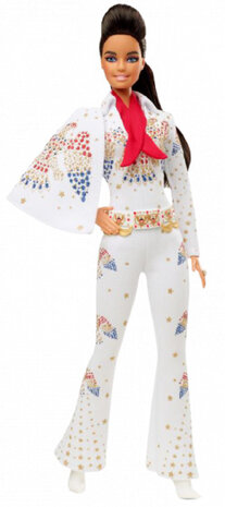 tienerpop Elvis Presley junior 38 cm wit/goud 5-delig