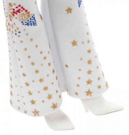 tienerpop Elvis Presley junior 38 cm wit/goud 5-delig