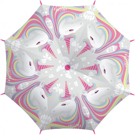 kinder​​​​​​​paraplu Unicorn 46 cm polyester roze