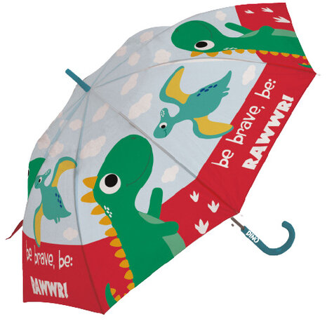 kinder​​​​​​​paraplu Dino 48 cm polyester rood/lichtblauw