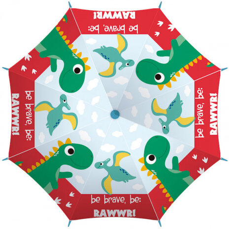 kinder​​​​​​​paraplu Dino 48 cm polyester rood/lichtblauw