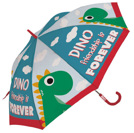 kinder​​​​​​​paraplu Dino 48 cm polyester rood/donkerblauw