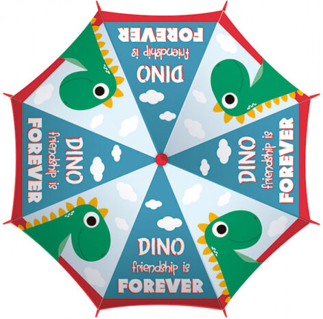 kinder​​​​​​​paraplu Dino 48 cm polyester rood/donkerblauw