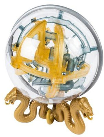 doolhofspel 3D Perplexus junior 25 cm goud/transparant